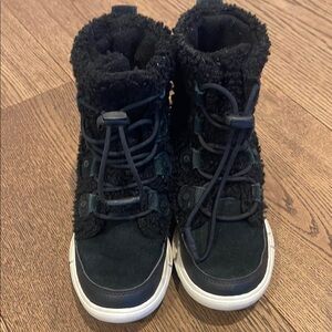Sorel Kids Black Fleece Lined Boots